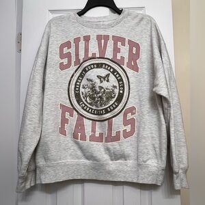 Arizona Jean Company Gray and Pink Graphic Sweater
